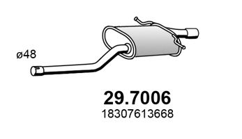 Глушитель выхлопных газов конечный ASSO 29.7006