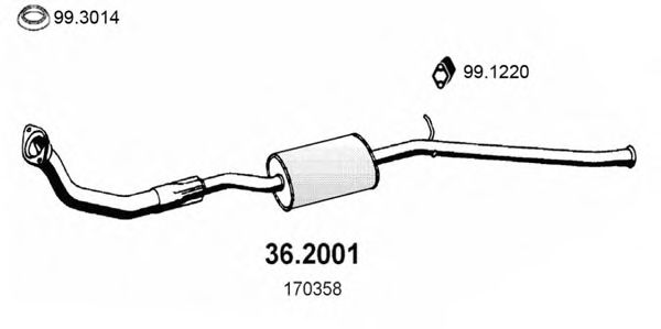 Предглушитель выхлопных газов ASSO 36.2001