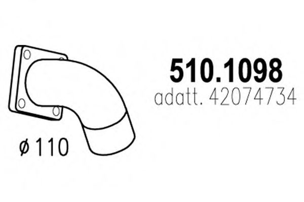 Труба выхлопного газа ASSO 510.1098