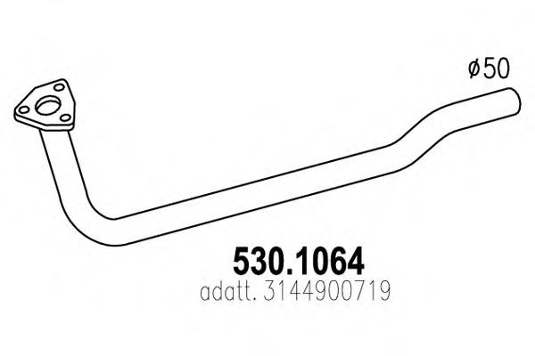 Труба выхлопного газа ASSO 530.1064