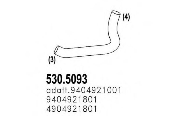 Труба выхлопного газа ASSO 530.5093