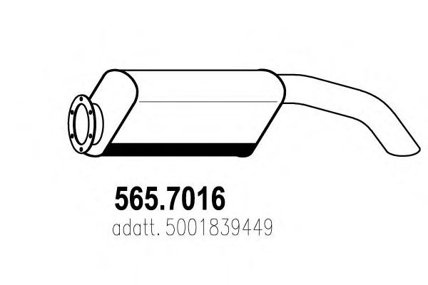 Средний / конечный глушитель ОГ ASSO 565.7016