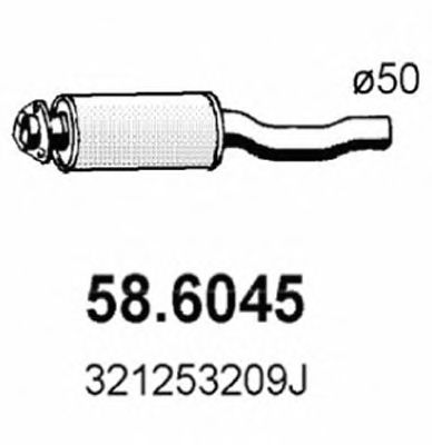 Средний глушитель выхлопных газов ASSO 58.6045
