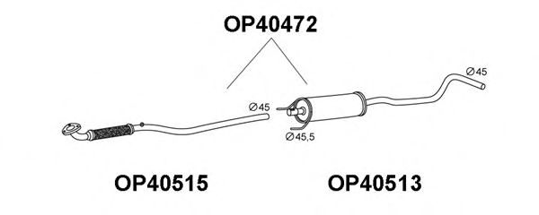 Средний глушитель выхлопных газов VENEPORTE OP40472