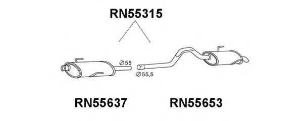 Глушитель выхлопных газов конечный VENEPORTE RN55315