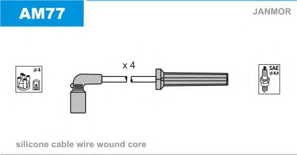 Комплект проводов зажигания JANMOR AM77