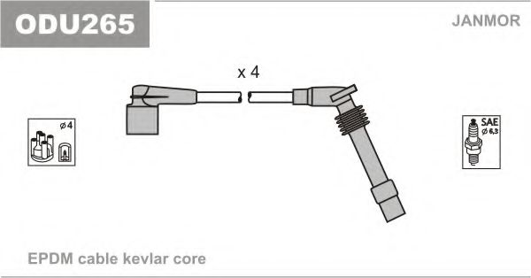 Комплект проводов зажигания JANMOR ODU265