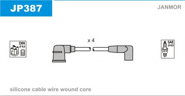 Комплект проводов зажигания JANMOR JP387