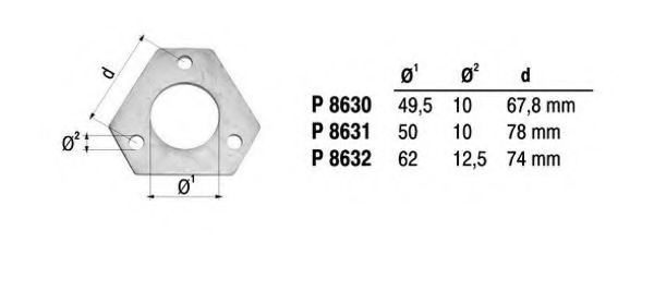 Фланец, труба выхлопного газа FENNO 8632