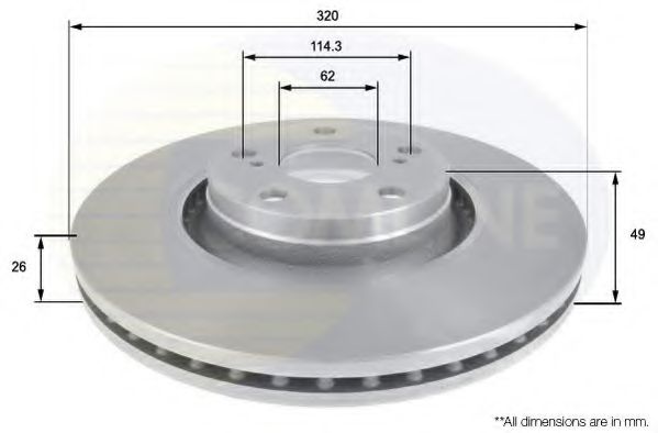 Тормозной диск COMLINE ADC01165V