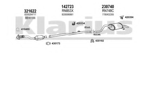 Система выпуска ОГ KLARIUS 720862E