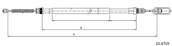 Трос, стояночная тормозная система CABOR 10.4719