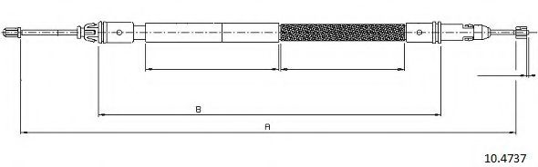 Трос, стояночная тормозная система CABOR 10.4737