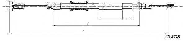 Трос, стояночная тормозная система CABOR 10.4745