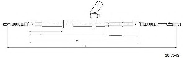 Трос, стояночная тормозная система CABOR 10.7548