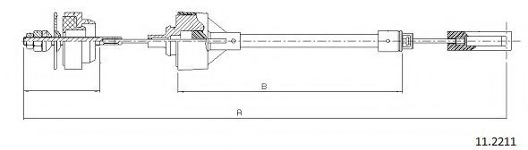 Трос, управление сцеплением CABOR 11.2211
