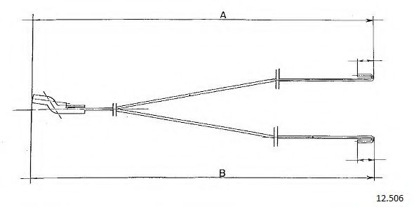 Тросик заслонки отопителя CABOR 12506