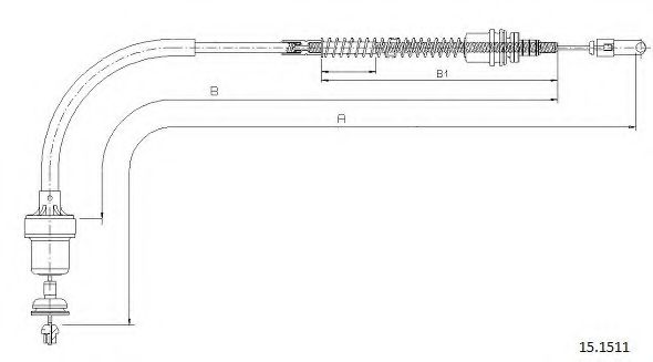 Трос, управление сцеплением CABOR 15.1511