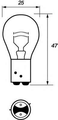 Лампа накаливания, фонарь сигнала торможения; Лампа накаливания, задняя противотуманная фара; Лампа накаливания, задний гарабитный огонь LUCAS LLB566T