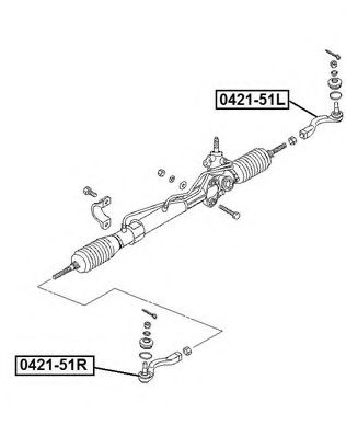 Наконечник поперечной рулевой тяги ASVA 0421-51L