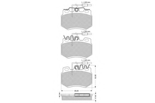Комплект тормозных колодок, дисковый тормоз PROCODIS FRANCE PF10551