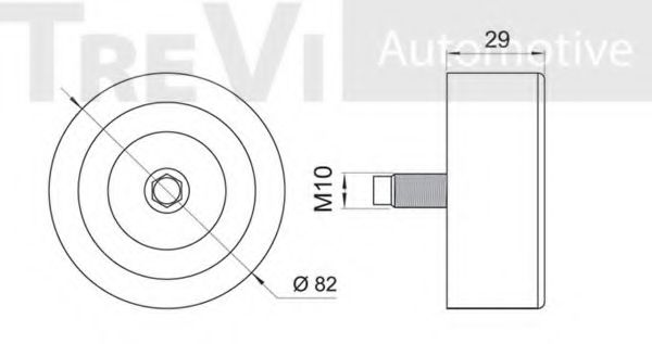 Паразитный / ведущий ролик, поликлиновой ремень TREVI AUTOMOTIVE TA2024