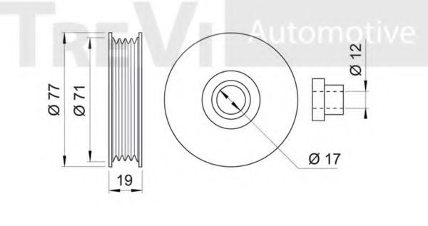 Паразитный / ведущий ролик, поликлиновой ремень TREVI AUTOMOTIVE TA1290