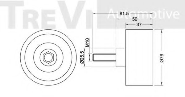 Паразитный / ведущий ролик, поликлиновой ремень TREVI AUTOMOTIVE A1045