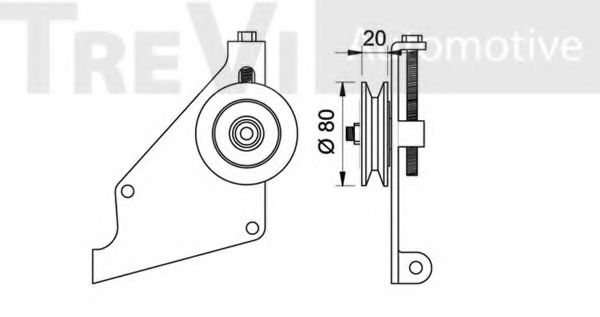 Натяжной ролик, поликлиновой  ремень TREVI AUTOMOTIVE T1725