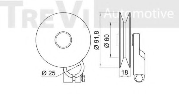 Паразитный / ведущий ролик, поликлиновой ремень TREVI AUTOMOTIVE TA1847