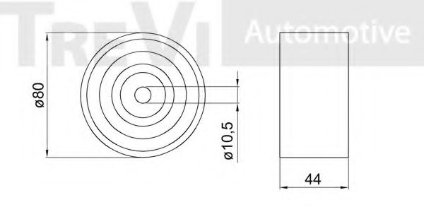 Паразитный / ведущий ролик, поликлиновой ремень TREVI AUTOMOTIVE TA1795