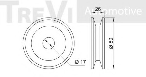 Паразитный / ведущий ролик, поликлиновой ремень TREVI AUTOMOTIVE A1365