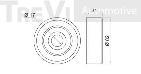 Паразитный / ведущий ролик, поликлиновой ремень TREVI AUTOMOTIVE T2032