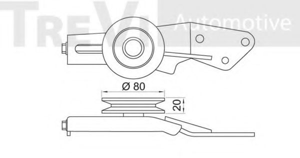 Натяжной ролик, поликлиновой  ремень TREVI AUTOMOTIVE T2002