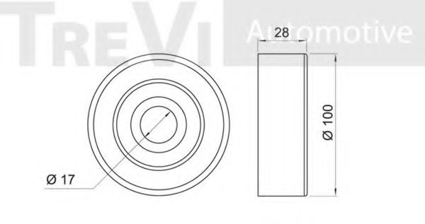Паразитный / ведущий ролик, поликлиновой ремень TREVI AUTOMOTIVE T2020
