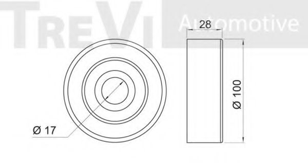 Паразитный / ведущий ролик, поликлиновой ремень TREVI AUTOMOTIVE T2024