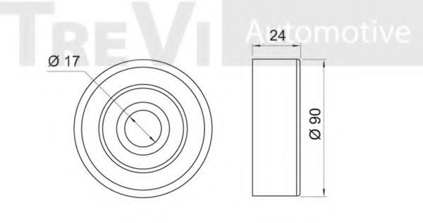 Паразитный / ведущий ролик, поликлиновой ремень TREVI AUTOMOTIVE T2074