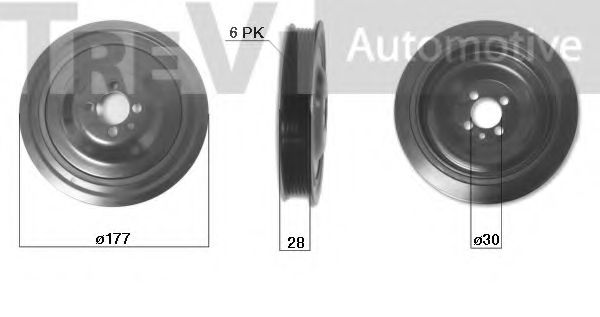 Ременный шкив, коленчатый вал TREVI AUTOMOTIVE PC1260