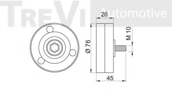 Паразитный / ведущий ролик, поликлиновой ремень TREVI AUTOMOTIVE TA1454
