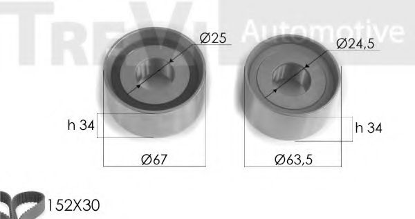 Комплект ремня ГРМ TREVI AUTOMOTIVE KD1216