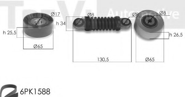 Комплект роликов, поликлиновой ремень TREVI AUTOMOTIVE KA1031F