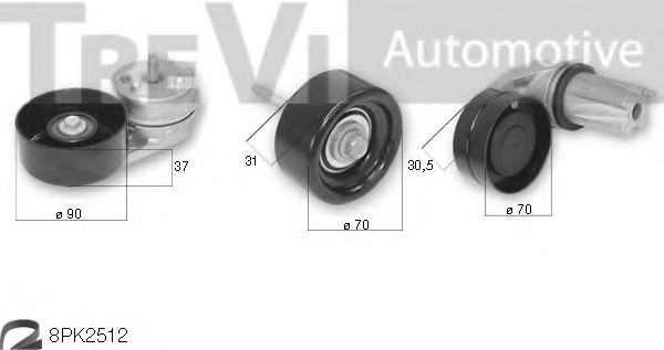 Поликлиновой ременный комплект TREVI AUTOMOTIVE KA1169