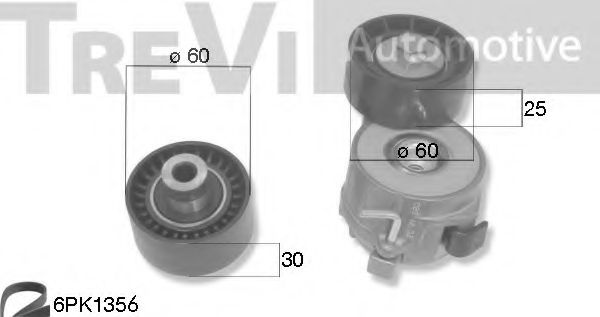 Поликлиновой ременный комплект TREVI AUTOMOTIVE KA1237