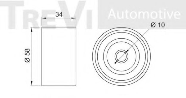 Паразитный / Ведущий ролик, зубчатый ремень TREVI AUTOMOTIVE T1521