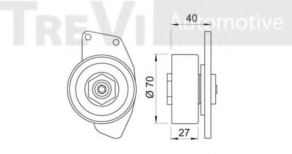 Натяжной ролик, поликлиновой  ремень TREVI AUTOMOTIVE 575185