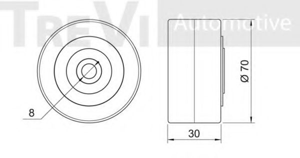 Паразитный / ведущий ролик, поликлиновой ремень TREVI AUTOMOTIVE TA1918