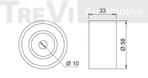 Паразитный / Ведущий ролик, зубчатый ремень TREVI AUTOMOTIVE T2160