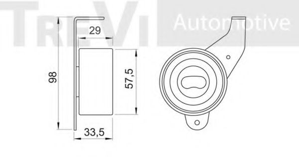 Натяжной ролик, ремень ГРМ TREVI AUTOMOTIVE T1350