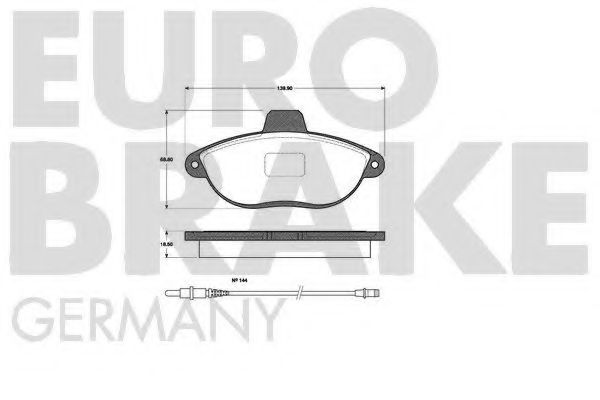 Комплект тормозных колодок, дисковый тормоз EUROBRAKE 5502221934