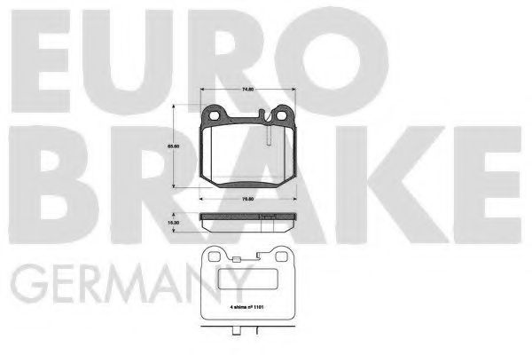 Комплект тормозных колодок, дисковый тормоз EUROBRAKE 5502223350